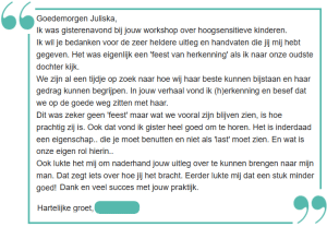 Ervaring workshop hoogsensitieve kinderen, recensie mini-cursus Begrijp hoogsensitieve kinderen