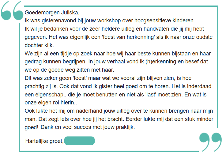 Ervaring workshop hoogsensitieve kinderen, recensie mini-cursus Begrijp hoogsensitieve kinderen